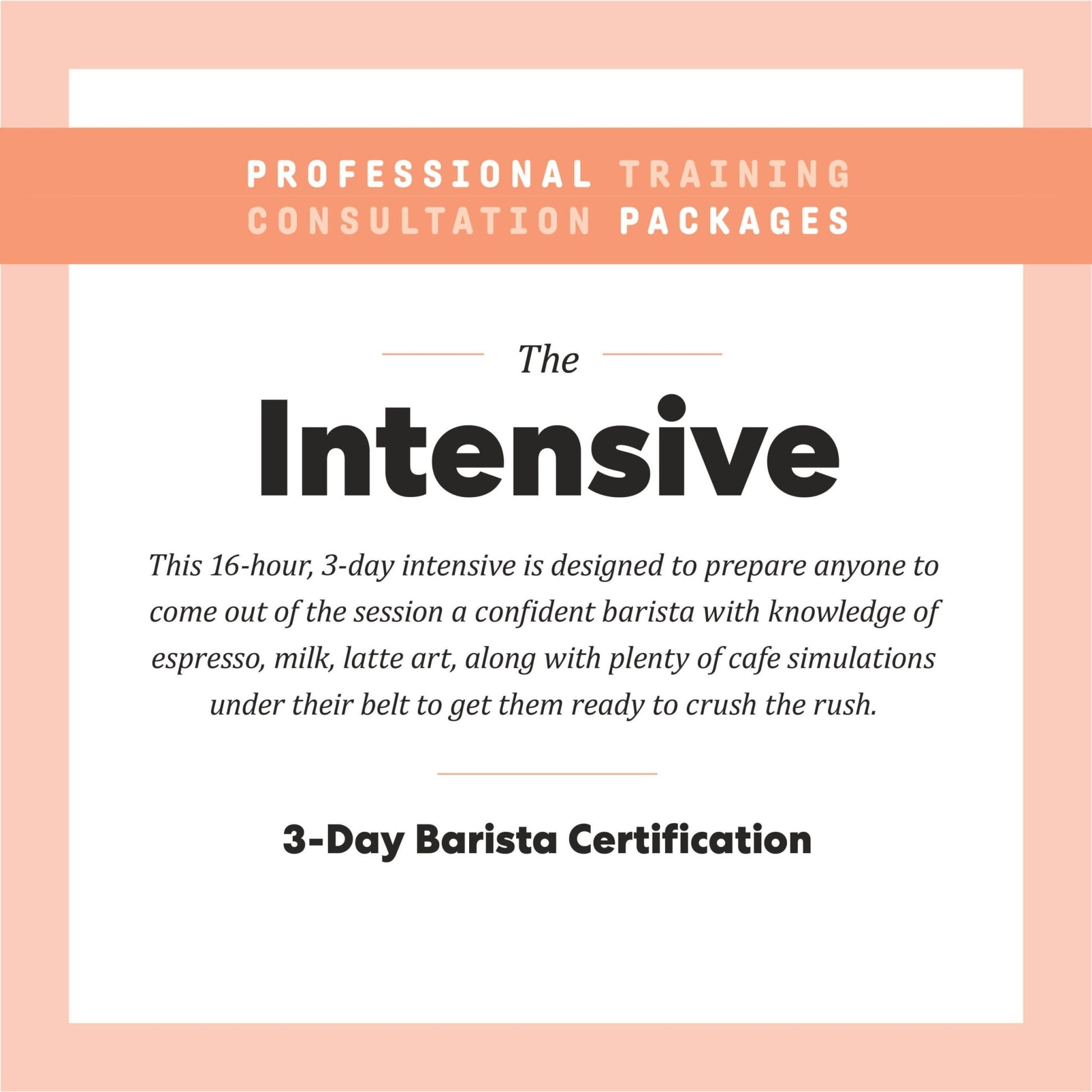 The Intensive - Joe Coffee Company